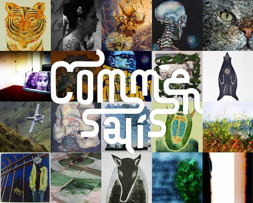 Commensalis Logo with examples of artists work